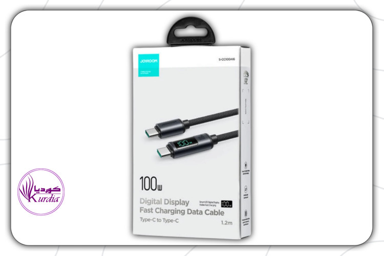 کابل دو سرتایپ سی 100Wجوی روم مدل A16 طول 1.2 متر
