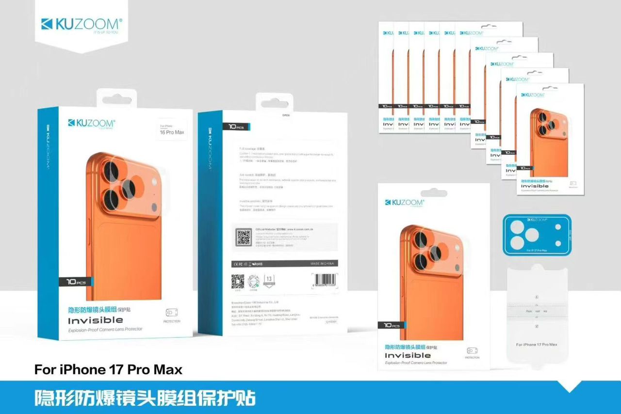 برچسب محافظ دور لنز و پشت گوشی KuZoom مناسب برای iPhone 17 ProMax