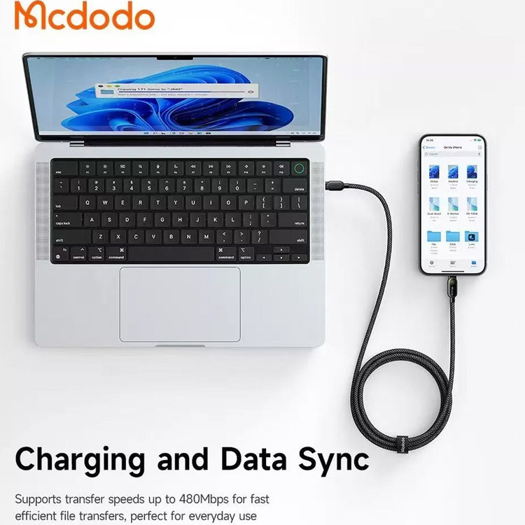 کابل لایتنینگ به Type C مک دودو Mcdodo CA-5390 طول 1.2 متر توان 36 وات