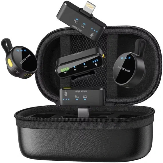 میکروفون یقه ای بی سیم گرین لاین مدل GM-85X 3 In 1 Wireless Microphone